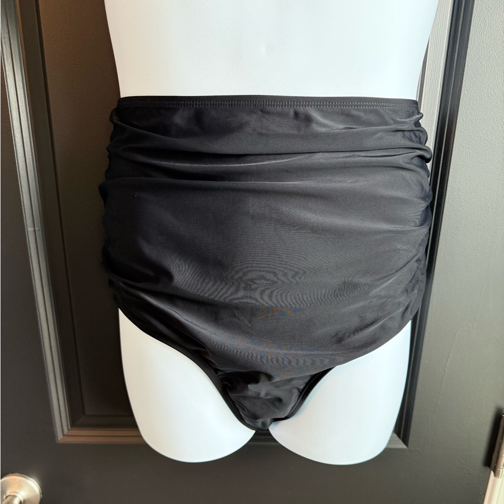 High-Waisted Black Swim Bottoms
